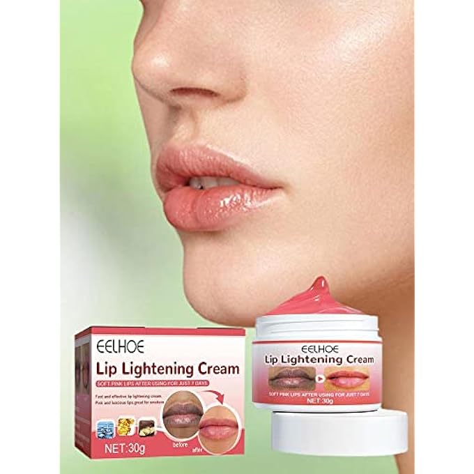 EELHOE LIP LIGHTENING FOR DARK LIPS, LIP MOISTURIZING PLUMPING LIP BRIGHTENER, MOISTURIZING ORGANIC LIP WHITENING CREAM WITH COCOA BUTTER AND VITAMIN E OIL, NOURISHING LIP CARE REPAIR DRY AND CRACKED LIPS - Image 1